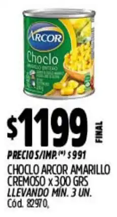 Supermercados Yaguar Arcor choclo amarillo cremoso oferta