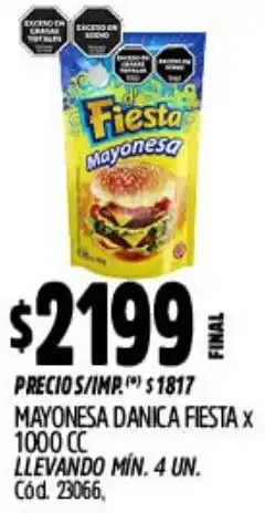 Supermercados Yaguar Fiesta mayonesa danica oferta