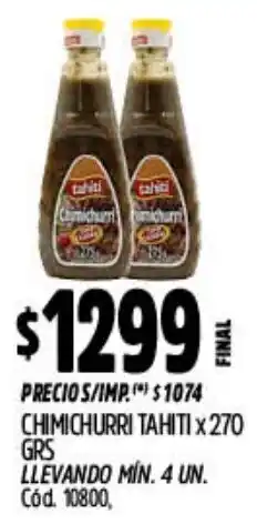 Supermercados Yaguar Tahiti chimichurri oferta