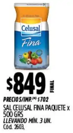 Supermercados Yaguar Celusal sal fina paquete oferta