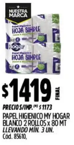Supermercados Yaguar My hogar papel higienico blanco oferta