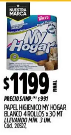 Supermercados Yaguar My hogar papel higienico blanco oferta