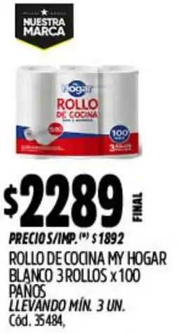 Supermercados Yaguar My hogar rollo de cocina blanco oferta