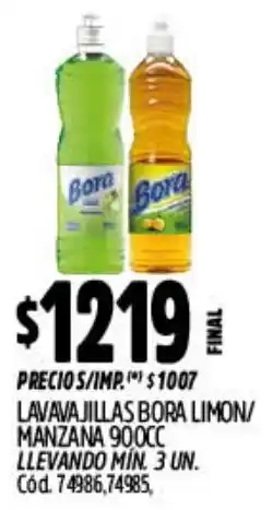 Supermercados Yaguar Bora lavavajillas limon/ manzana oferta