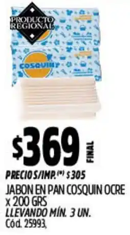 Supermercados Yaguar Cosquin ocre jabon en pan oferta