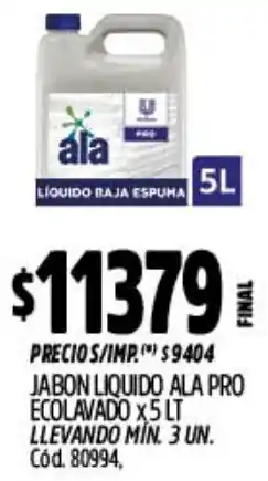 Supermercados Yaguar Ala jabon liquido pro ecolavado oferta