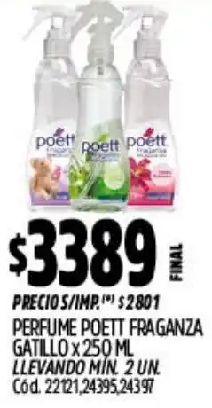 Supermercados Yaguar Poett perfume fraganza gatillo oferta