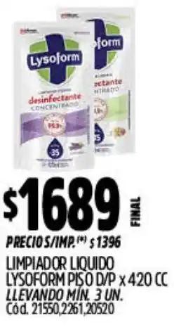 Supermercados Yaguar Lysoform limpiador liquido piso d/p oferta