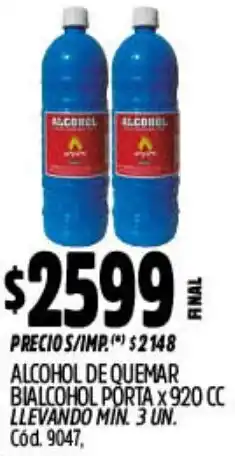 Supermercados Yaguar Bialcohol alcohol de quemar porta oferta