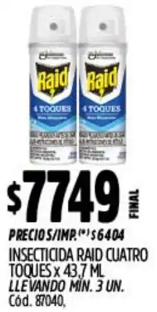 Supermercados Yaguar Raid insecticida cuatro toques oferta