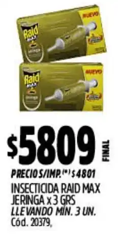 Supermercados Yaguar Raid insecticida max jeringa oferta