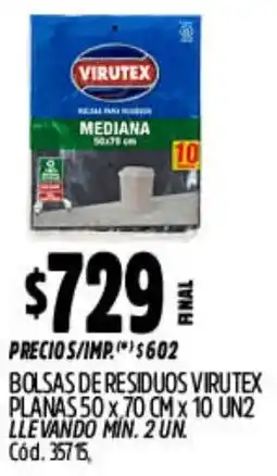 Supermercados Yaguar Virutex bolsas de residuos planas oferta