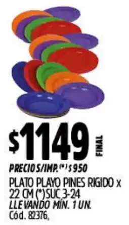 Supermercados Yaguar Plato playo pines rigido oferta