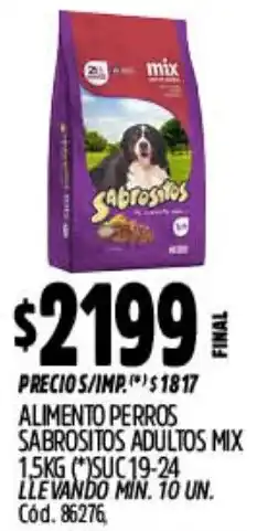 Supermercados Yaguar Sabrositos adultos alimento perros mix oferta