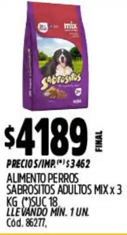 Supermercados Yaguar Sabrositos alimento perros adultos mix oferta