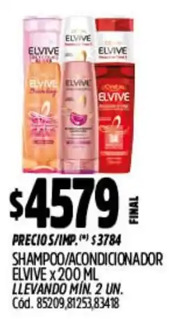 Supermercados Yaguar Elvive shampoo/acondicionador oferta