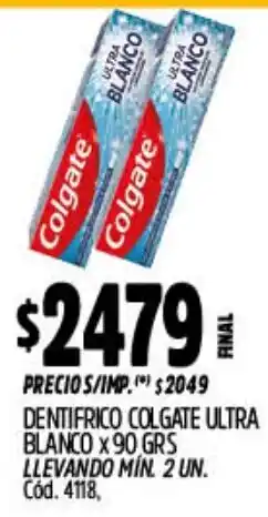 Supermercados Yaguar Colgate dentifrico ultra blanco oferta