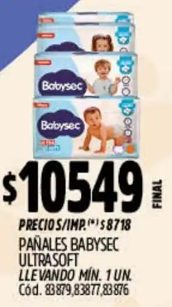 Supermercados Yaguar Babysec ultrasoft pañales oferta