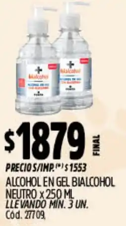 Supermercados Yaguar Bialcohol alcohol en gel neutro oferta