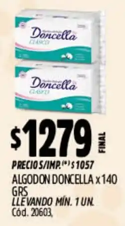 Supermercados Yaguar Doncella algodon oferta