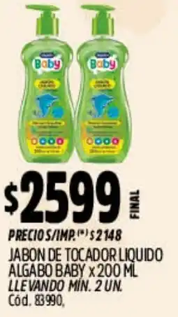 Supermercados Yaguar Baby jabon de tocador liquido algabo oferta