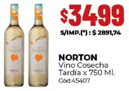 Diarco Norton vino cosecha tardía oferta