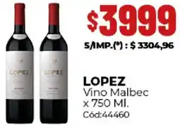 Diarco Lopez vino malbec oferta