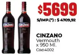 Diarco Cinzano vermouth oferta