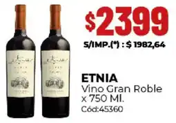 Diarco Etnia vino gran roble oferta