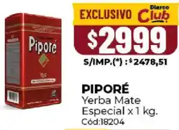 Diarco Piporé yerba mate especial oferta