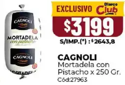 Diarco Cagnoli mortadela con pistacho oferta