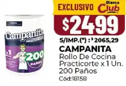 Diarco Campanita rollo de cocina practicorte oferta