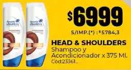 Diarco Head & shoulders shampoo y acondicionador oferta
