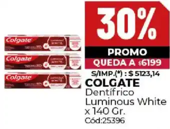 Diarco Colgate dentifrico luminous white oferta