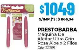 Diarco Gillette prestobarba máquina de afeitar ultra grip rosa aloe oferta