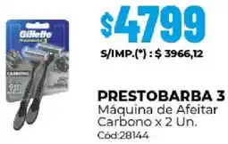 Diarco Gillette prestobarba 3 máquina de afeitar carbono oferta