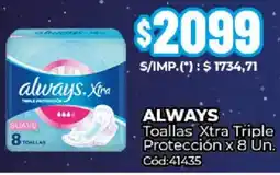 Diarco Always toallas xtra triple protección oferta