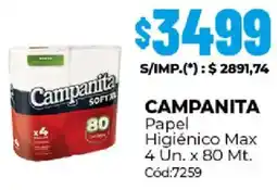Diarco Campanita papel higiénico max oferta