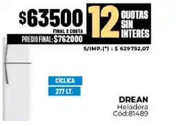 Diarco Drean heladera oferta