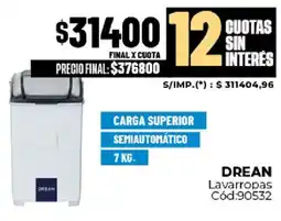 Diarco Drean lavarropas oferta