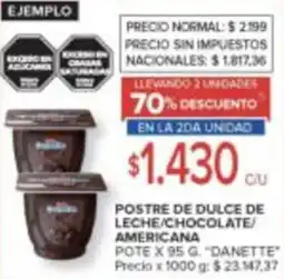 Carrefour Danette postre de dulce de leche/chocolate/ americana pote oferta