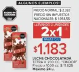 Carrefour Cindor leche chocolatada tetra oferta