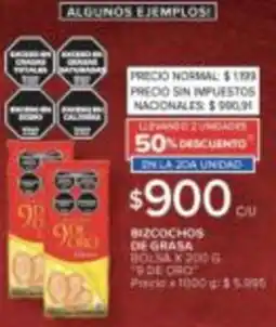 Carrefour 9 de oro bizcochos de grasa bolsa oferta