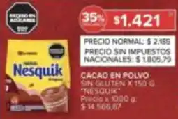 Carrefour Nesquik cacao en polvo sin gluten oferta