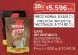 Carrefour Nescafé dolca instantaneo slave original doy pack oferta