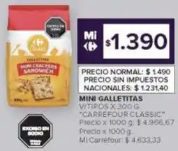 Carrefour Carrefour classic mini galletitas v/tipos oferta