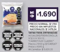 Carrefour Carrefour classic tapas para empanadas hojaldre/freir/criolla oferta