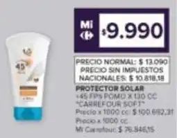 Carrefour Carrefour soft protector solar +45 fps pomo oferta