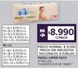 Carrefour Carrefour my baby pañal hiper pack vitalles oferta