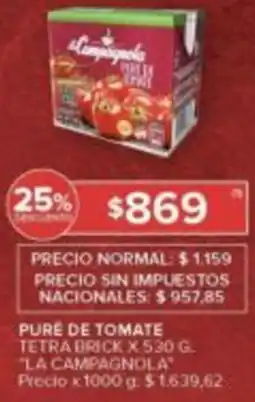 Carrefour La campagnola pure de tomate tetra brick oferta